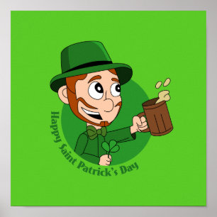 Póster Feliz personalizado del Día de San Patricio