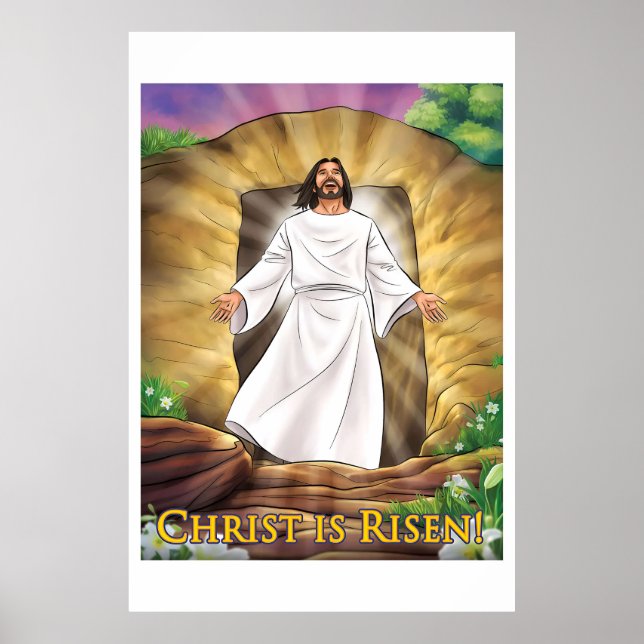 Póster Feliz Poster cristiano de Pascua (Frente)