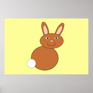 Póster Feliz Poster de Conejo de Pascua