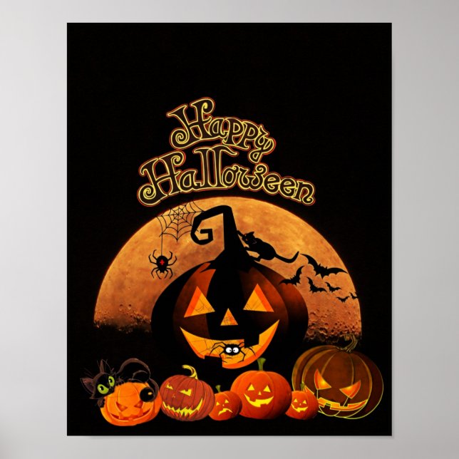 Póster Feliz Poster de Halloween (Frente)