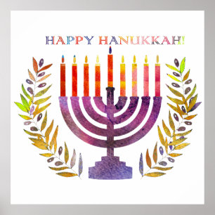 Póster Feliz Poster de Hanukkah
