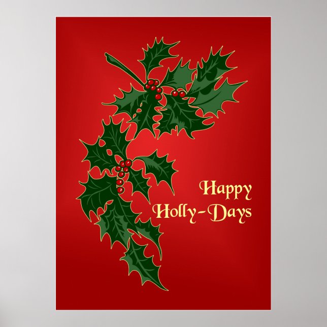 Póster Feliz Poster de Navidades de Holly-Days (Frente)