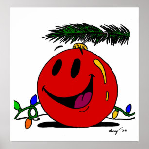 Póster Feliz Poster de Ornament Frameable