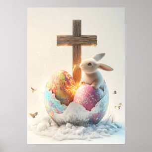 Póster Feliz Poster de Resurrección de Pascua