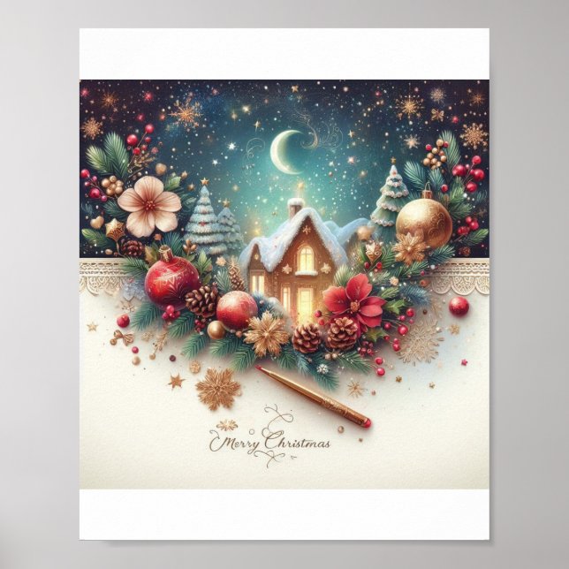 Póster Feliz Poster navideño (Frente)