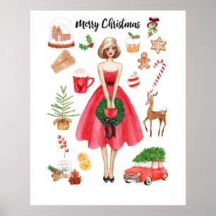 Póster Feliz Poster navideño