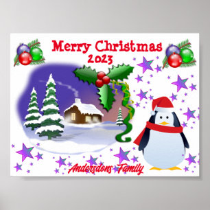 Póster Feliz Poster navideño