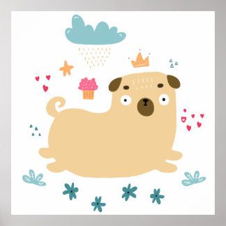 Póster Feliz Poster Puggy