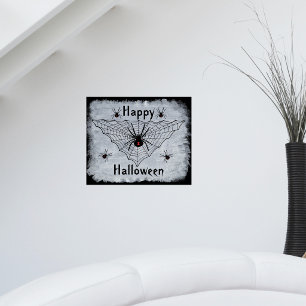Póster Feliz Poster web de Halloween Black Widder Spider