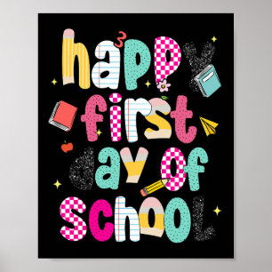 Póster Feliz Primer Día De Clases Con Estilo 