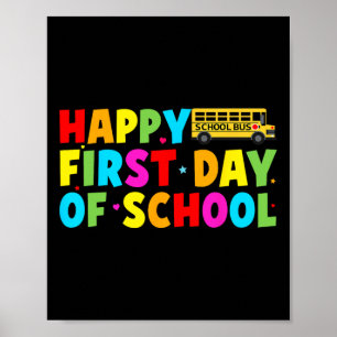 Póster Feliz Primer Día De Conductor De Autobús Escolar B