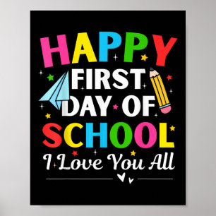 Póster Feliz Primer Día De Escuela De Regreso A La Escuel
