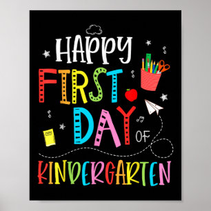 Póster Feliz Primer Día De Jardín De Infantes Té De Regre
