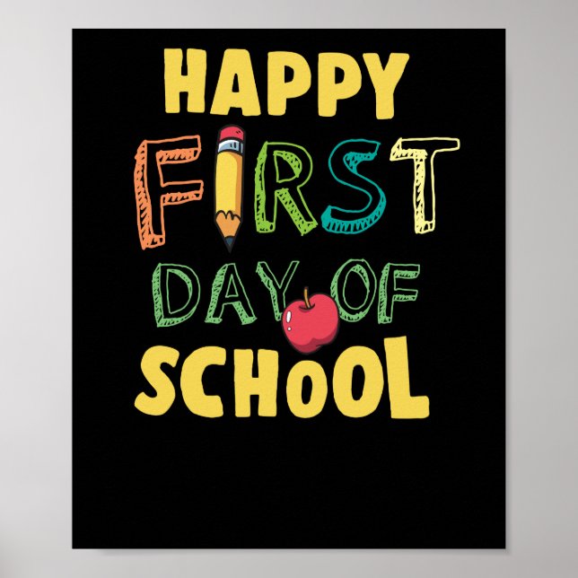Póster Feliz Primer Día De La Escuela (Frente)