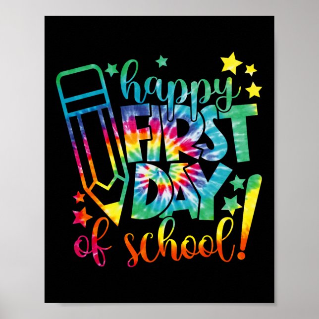 Póster Feliz Primer Día De La Escuela De Vuelta A La Escu (Frente)
