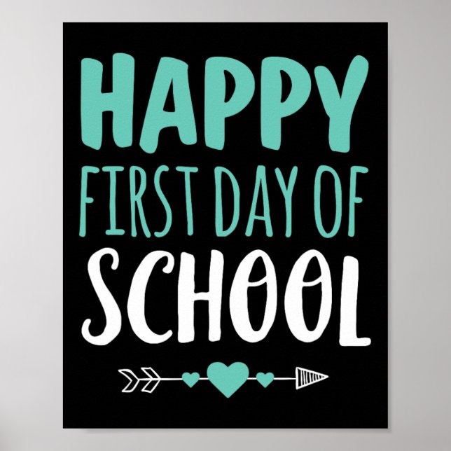 Póster Feliz Primer Día De La Escuela Estudiante Arrow C (Frente)