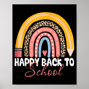Póster Feliz primer día de regreso a la escuela de profes
