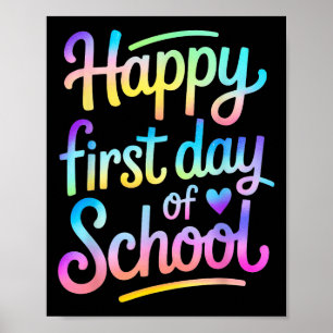 Póster Feliz Primer Día Del Colegio De Vuelta A La Escuel