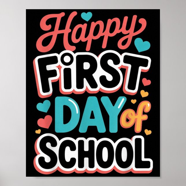 Póster Feliz Primer Día Del Estudiante Escolar (Frente)