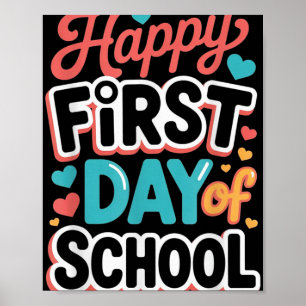 Póster Feliz Primer Día Del Estudiante Escolar