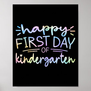 Póster Feliz Primer Día Del Profesor De Jardín De Niños, 