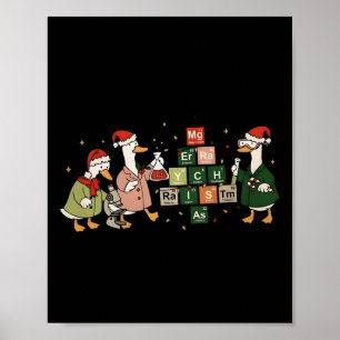 Póster Feliz Química de Navidad Ganso Química Navidad Cie