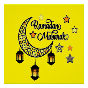 Póster Feliz Ramadán Kareem Y Eid Mubarak 2024