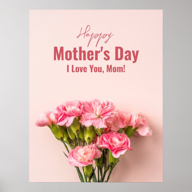 Póster Feliz regalo de Día de la Madre floral de tarjeta  (Frente)