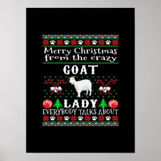Póster Feliz Regalo de Navidad de Cabra Lady Ugly