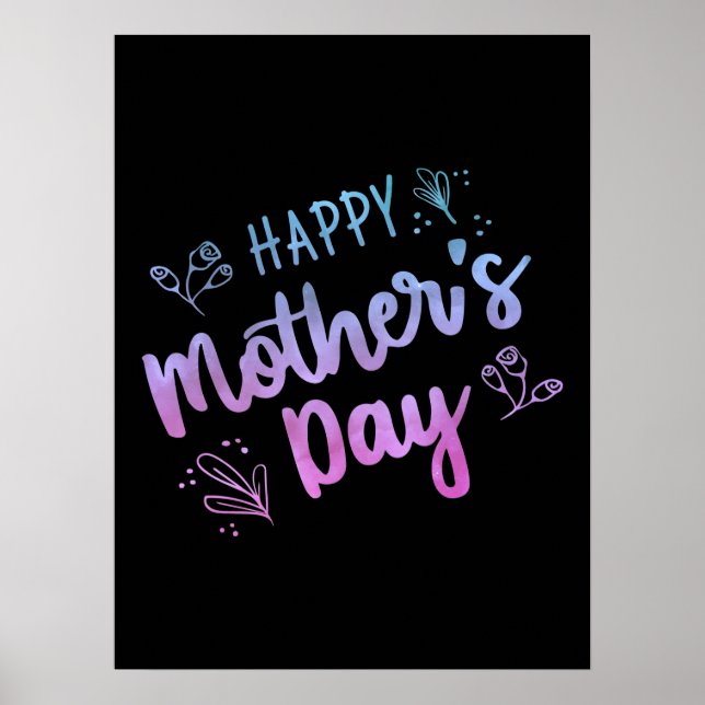 Póster Feliz regalo del Día de la Madre Regalos felices d (Frente)