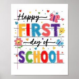 Póster Feliz Regreso a la Escuela Primer Día de Escuela N