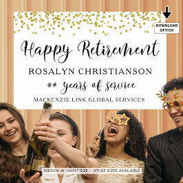 Póster Feliz retiro guión de oro personalizado