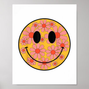 Póster Feliz Retro Daisy sonreír frente a hombres estétic