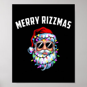 Póster Feliz Rizzmas Escuela para Niños Gracioso Santa Cr