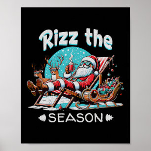 Póster Feliz Rizzmas Navidad Rizz Cool Santa Sungles Xm