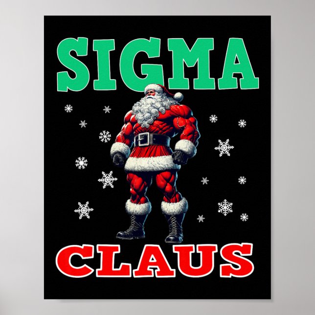 Póster Feliz Rizzmas Sigmas Claus Niños Graciosos Feliz C (Frente)