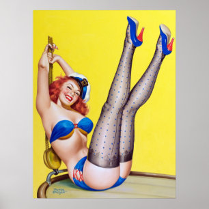 Póster Feliz Sailor Pin Up