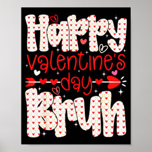 Póster Feliz San Valentín Bruh Meme Corazón Retro Chicos