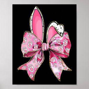 Póster Feliz Semana Santa Conejo Coquette Bow Oars Chicas