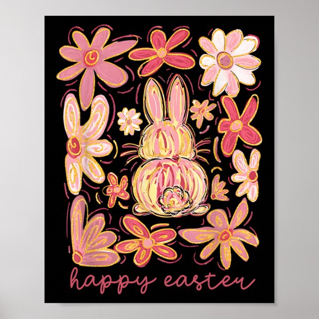 Póster Feliz Semana Santa Conejo Semana Santa Caza de Hue (Frente)