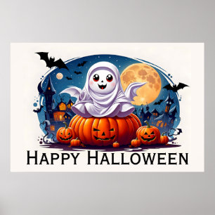 Póster Feliz tema de Halloween