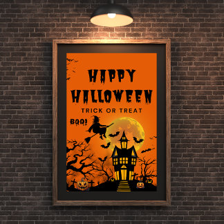 Póster Feliz truco de Halloween o Poster de tratados