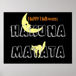 Póster Feliz truco o regalo de Halloween y Hakuna Matata