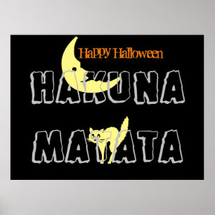 Póster Feliz truco o regalo de Halloween y Hakuna Matata