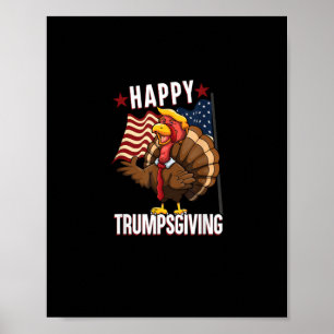 Póster Feliz Trump, divertido día de gracias a Turquía