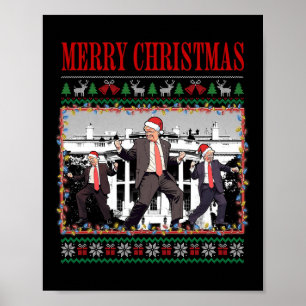 Póster Feliz Trumpmas - Danza de Papá Noel Donald Trump