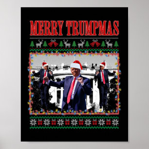 Póster Feliz Trumpmas Donald Trump Santa Familia Xmas Feo