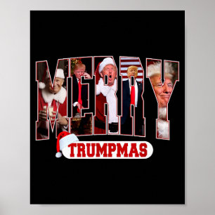 Póster Feliz Trumpmas Santa Trump Navidad Pijamas Diverti
