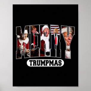 Póster Feliz Trumpmas Santa Trump Navidades Pajamas diver