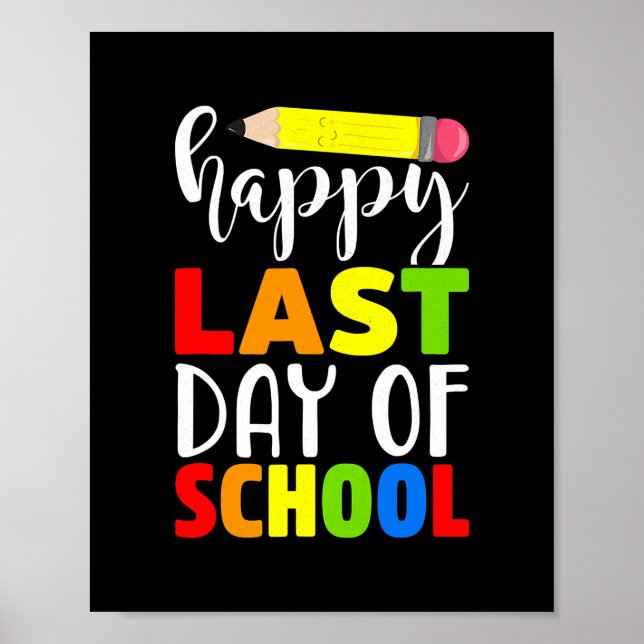 Póster Feliz último día de escuela a alumno padre (Frente)